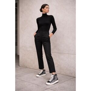 Michael Kors Mens 10.5 Black White Monogram Leather High Top Sneakers FT22K